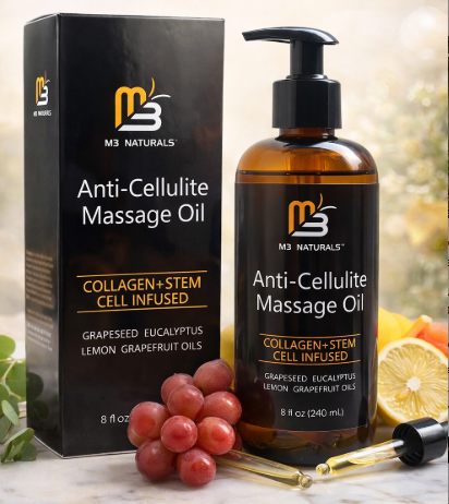 🔥 ACEITE DE MASAJE ANTICELULITIS M3 NATURALS (240 ML)⭐